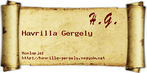 Havrilla Gergely névjegykártya